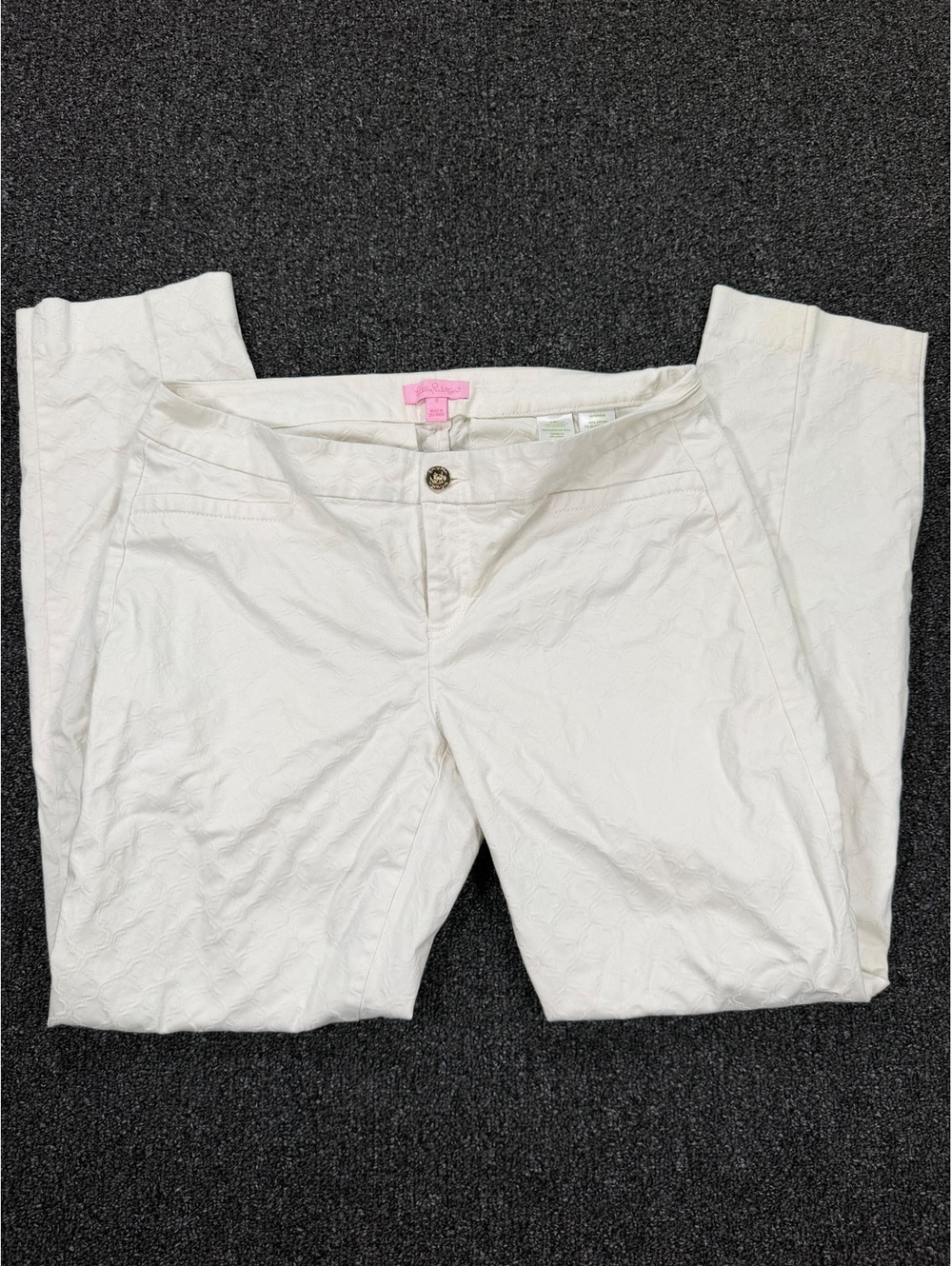 Lilly Pulitzer White Textured Dress Pants Size 8